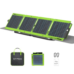 GTPOW 40W Bifacial Portable Solar Panel, Foldable Panel, Buckles, and User Manual