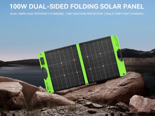 Power Anywhere. Travel Light - GTPOW 100W Bifacial Portable Solar Panel