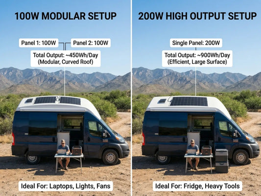 100W vs. 200W Flexible Solar Panel: The Ultimate Guide 2026