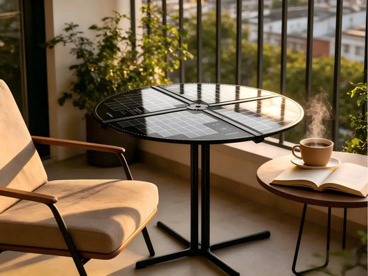 Foldable Solar Patio Table with Wireless Charging | Home & Outdoor Use