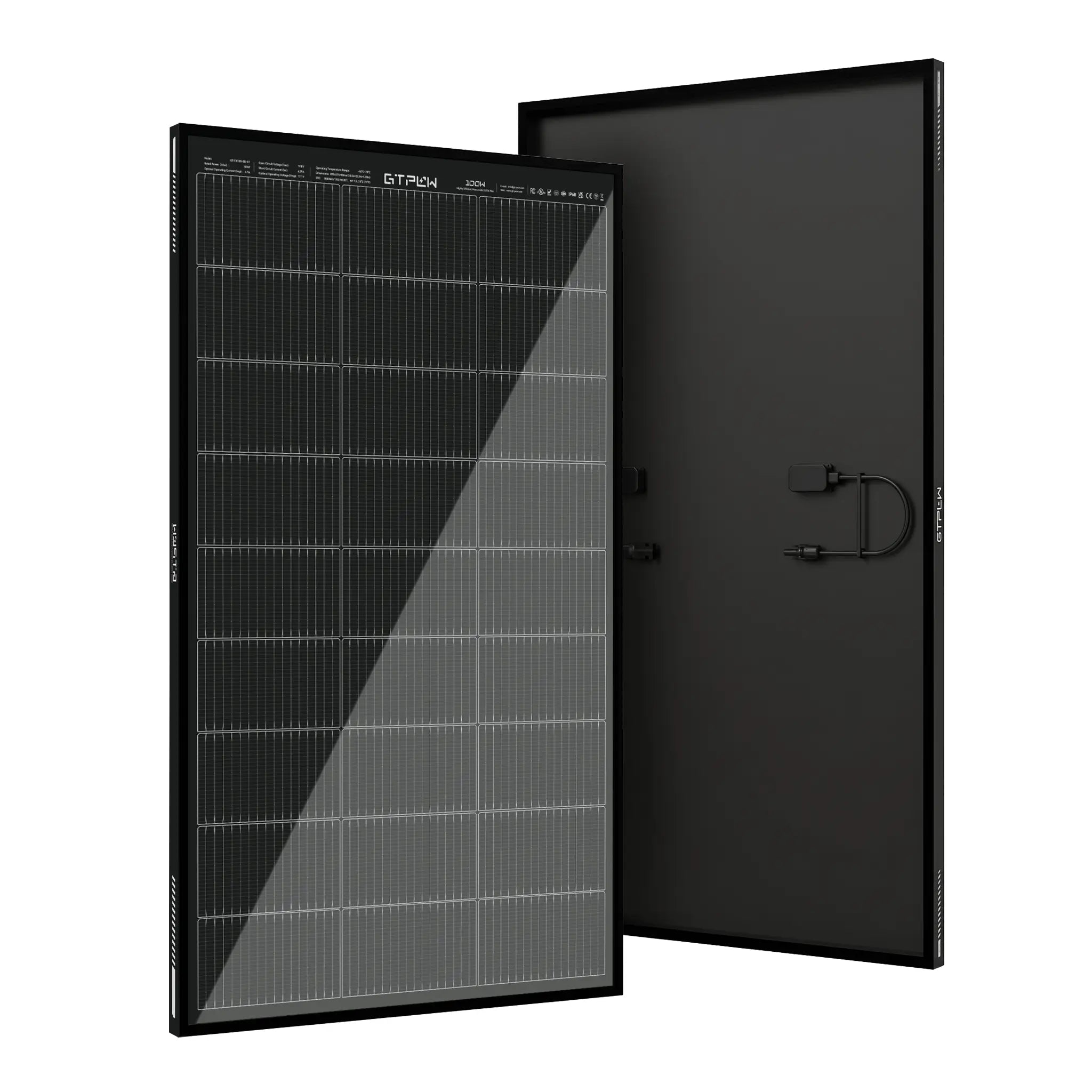 GTPOW 100W Glass Solar Panel