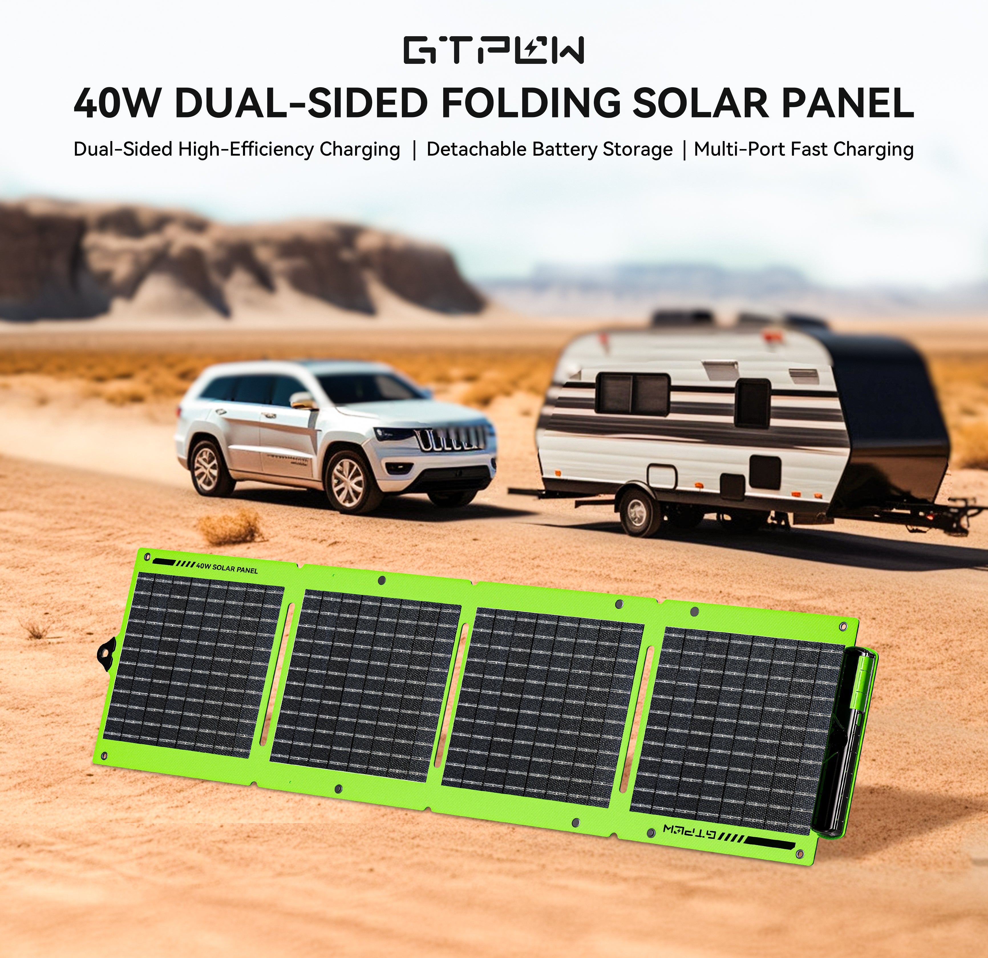 40W DUAL-SIDED FOLDING SOLAR PANEL